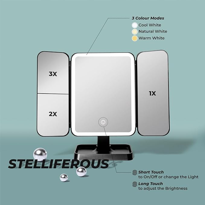 Trifold Makeup Mirror with