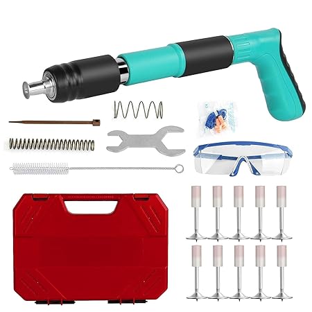 Manual Steel Nail Gun Tool, Concrete Nail Gun, Portable Mini Nail Shooting Machine with 10 Nails, Nail Wall Fixing Tool for Cement Walls