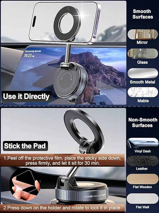 vaccum Magnetic phone holder