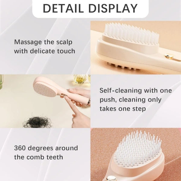 Hair Brush with Self-Cleaning
