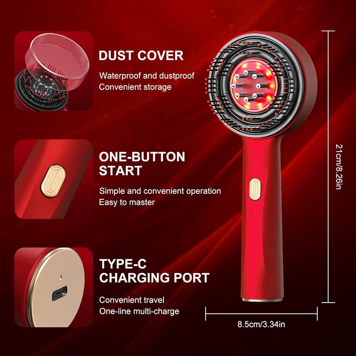Hair comp massager